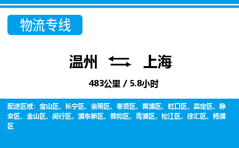 溫州到上海黃浦區(qū)物流專線