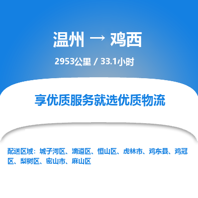 溫州到雞西梨樹區(qū)物流專線