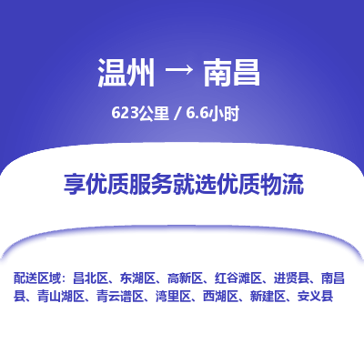 溫州到南昌昌北區物流專線