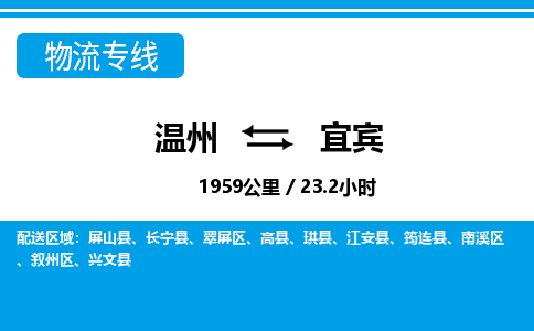 溫州到宜賓敘州區(qū)物流專線