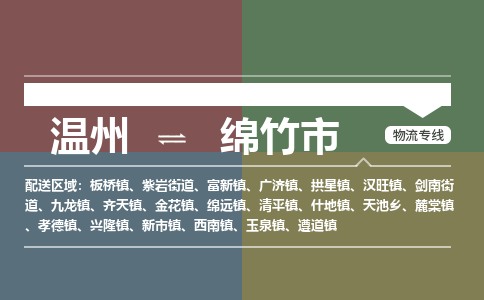 溫州到綿竹市物流專(zhuān)線