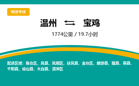 溫州到寶雞金臺區物流專線