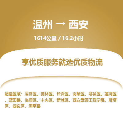 溫州到西安閻良區(qū)物流專線