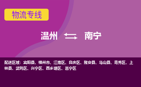 溫州到南寧興寧區(qū)物流專(zhuān)線(xiàn)