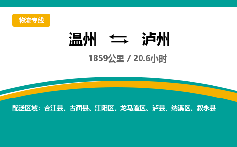 溫州到瀘州納溪區物流專線